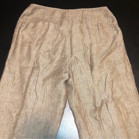 𝅺j Jill Brown Linen Blend Genuine Fit Lightweight Capri Pants Size 6 Petite - Picture 5 of 11